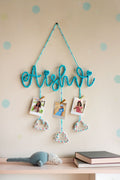 Personalized Crochet Name Wall Hanger with Custom Polaroid Photos