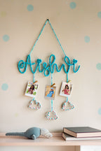 Personalized Crochet Name Wall Hanger with Custom Polaroid Photos